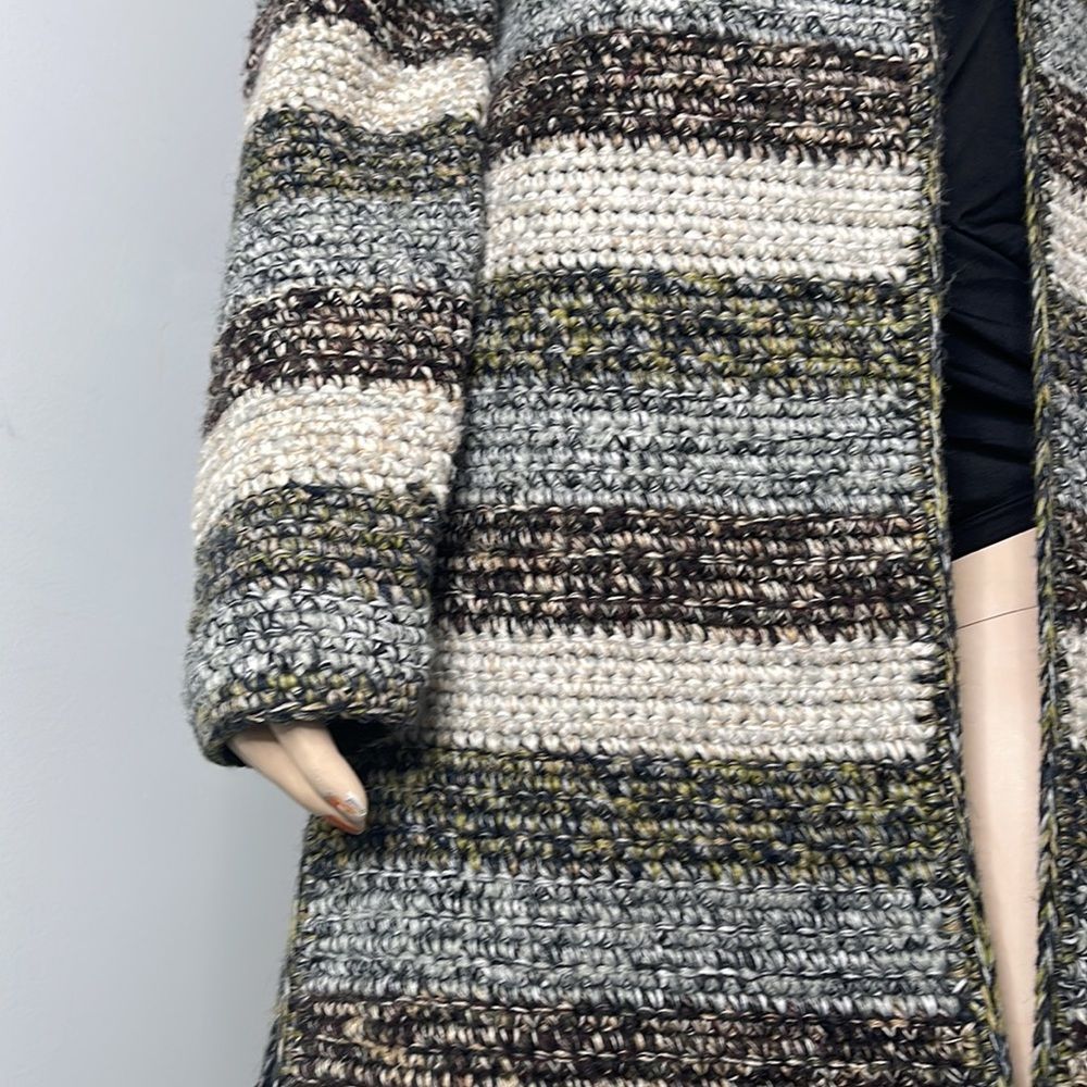 Stripe Knitted Double Tie Front Duster Cardigan - Picture 16 of 17